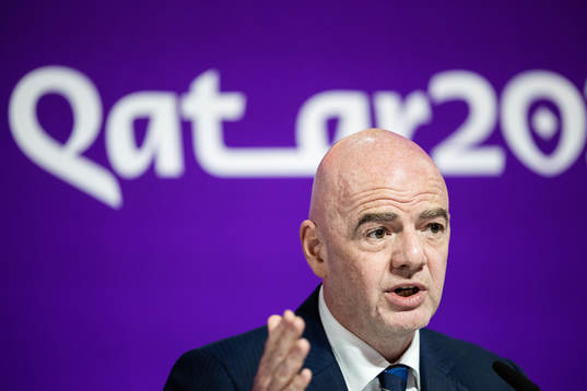 Gianni Infantino, president of FIFA, at a press conference