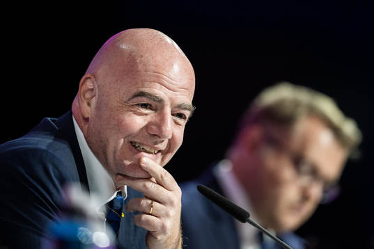Gianni Infantino, president of FIFA, at a press conference