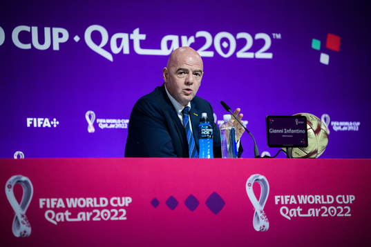 Gianni Infantino, president of FIFA, at a press conference