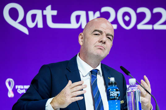 Gianni Infantino, president of FIFA, at a press conference