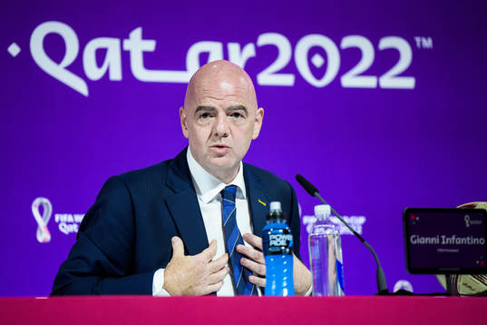Gianni Infantino, president of FIFA, at a press conference