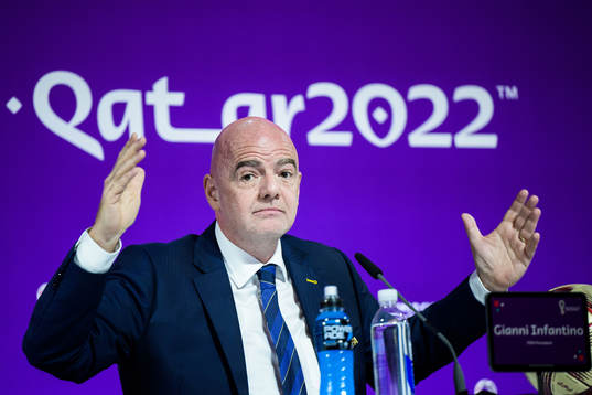 Gianni Infantino, president of FIFA, at a press conference