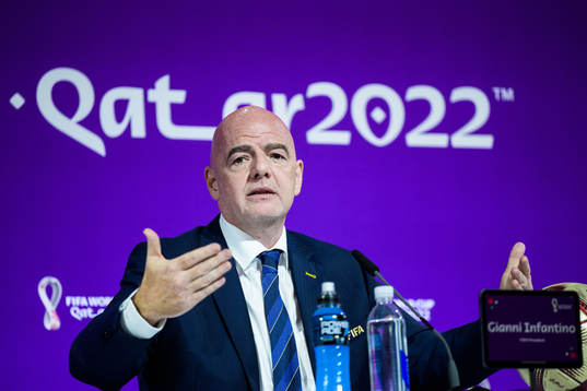 Gianni Infantino, president of FIFA, at a press conference