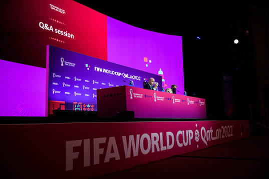 Gianni Infantino, president of FIFA, at a press conference