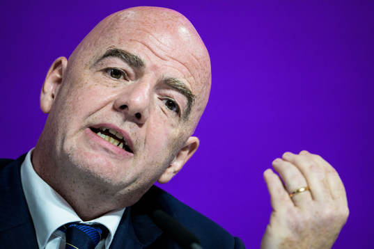 Gianni Infantino, president of FIFA, at a press conference
