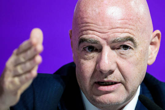 Gianni Infantino, president of FIFA, at a press conference