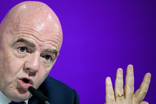 Gianni Infantino, president of FIFA, at a press conference