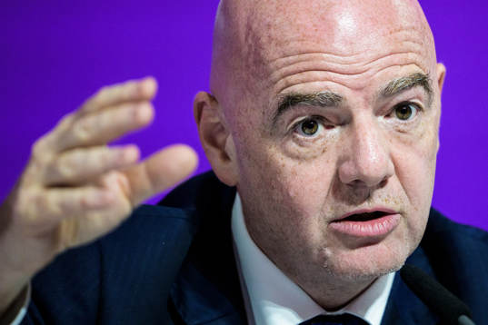 Gianni Infantino, president of FIFA, at a press conference