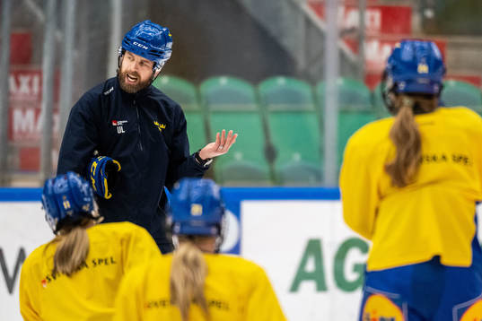 Head coach Ulf Lundberg of Sweden at a training session