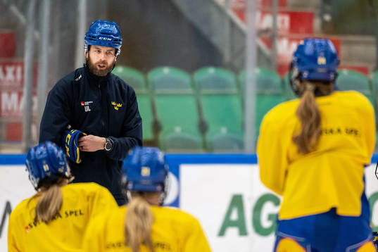 Head coach Ulf Lundberg of Sweden at a training session