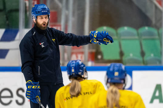 Head coach Ulf Lundberg of Sweden at a training session