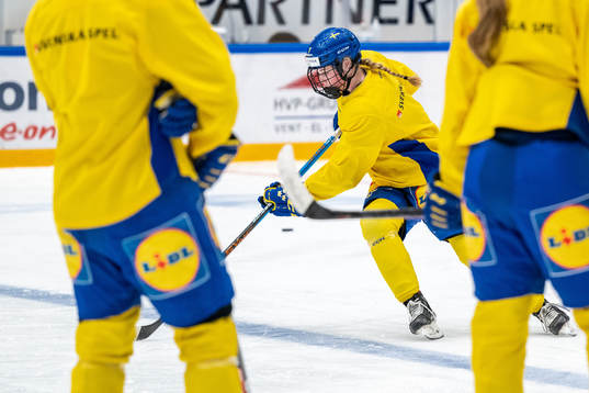 Emma Forsgren of Sweden at a training session