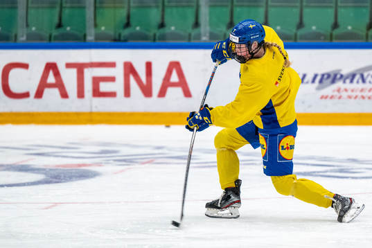 Emma Forsgren of Sweden at a training session