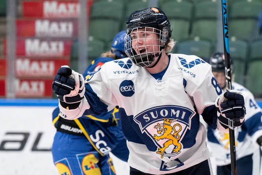 Ronja Savolainen of Finland celebrates