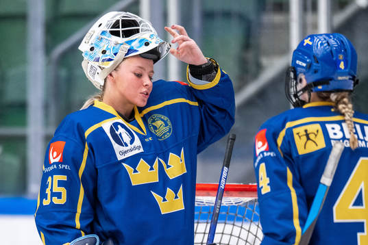 Goaltender Tindra Holm of Sweden