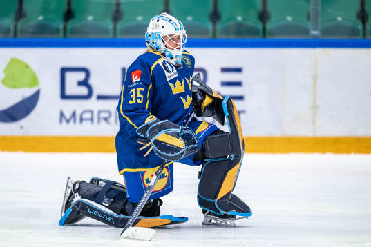Goaltender Tindra Holm  of Sweden