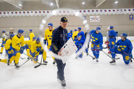Head coach Magnus Hävelid of Sweden at a Practice session