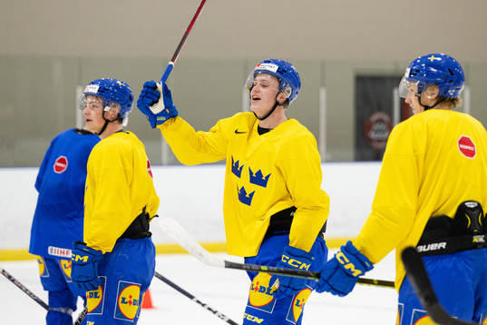 Elias Pettersson of Sweden at a practice session