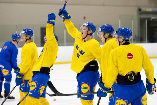 Elias Pettersson of Sweden at a practice session