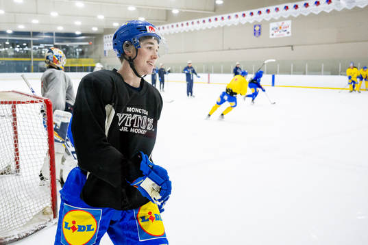 Noah Östlund of Sweden at a practice session