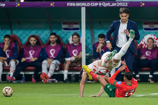 Josip Sutalo of Croatia and Sofiane Boufal of Morocco