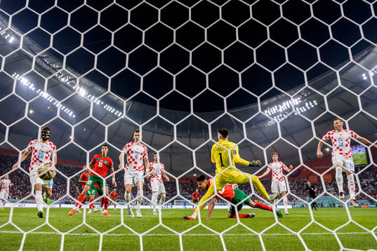 Achraf Dari of Morocco scores 1-1