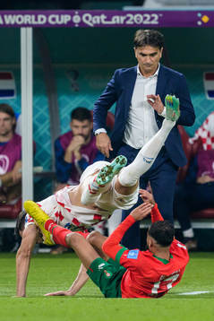 Josip Sutalo of Croatia and Sofiane Boufal of Morocco