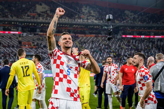 Dejan Lovren of Croatia celebrates