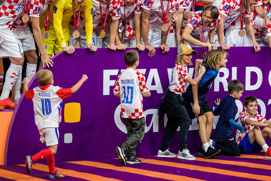 Players of Croatia celebrate