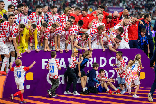 Players of Croatia celebrate