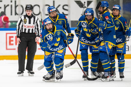 Lisa Johansson of Sweden celebrates scoring 1-0