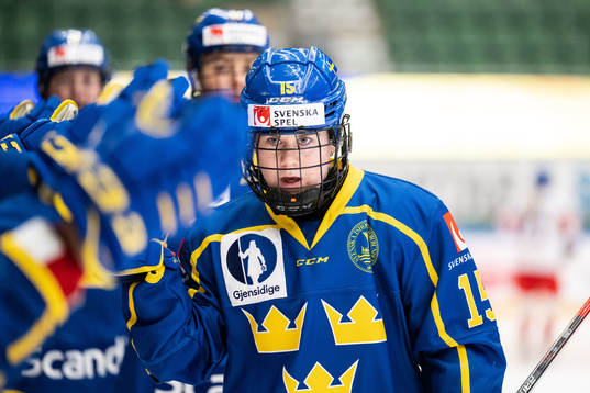 Lisa Johansson of Sweden celebrates scoring 1-0