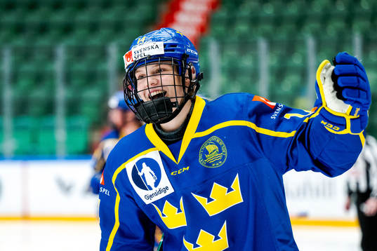 Thea Johansson of Sweden celebrates