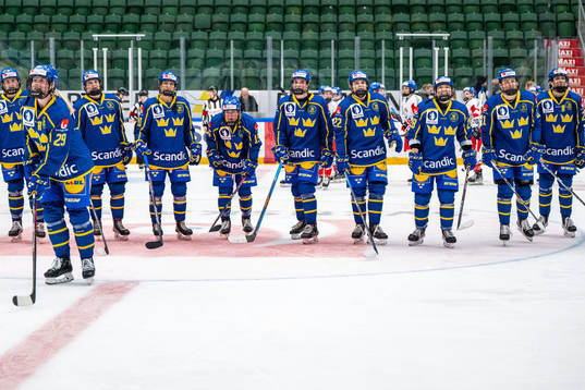 Players of Sweden celebrate