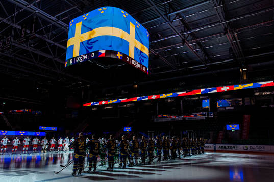 Players of Czech Republic and Sweden