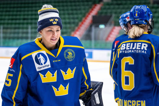 Goaltender Tindra Holm of Sweden