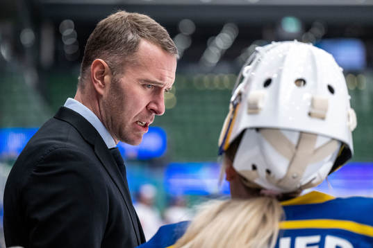 Goaltender coach Ola Kahem  of Sweden
