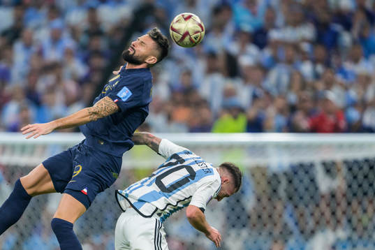 Olivier Giroud of France and Alexis Mac Allister of
