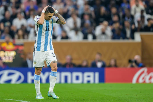 Angel de Maria of Argentina looks dejected