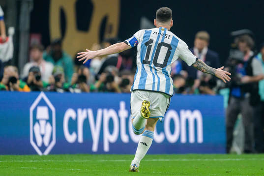 Lionel Messi of Argentina celebrates