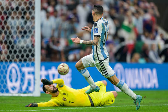Angel de Maria of Argentina scores 2-0