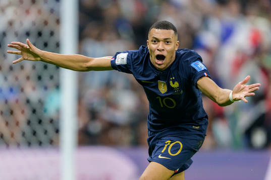 Kylian Mbappe of France celebrates