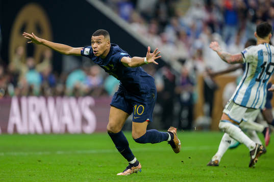Kylian Mbappe of France celebrates