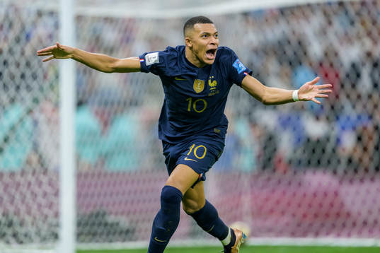 Kylian Mbappe of France celebrates