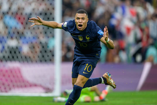 Kylian Mbappe of France celebrates