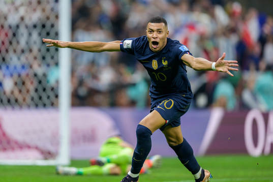 Kylian Mbappe of France celebrates