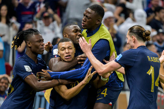 Kylian Mbappe of France celebrates
