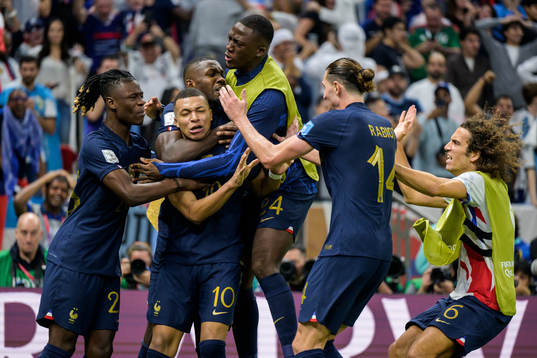 Kylian Mbappe of France celebrates