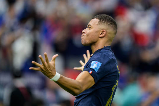 Kylian Mbappe of France celebrates