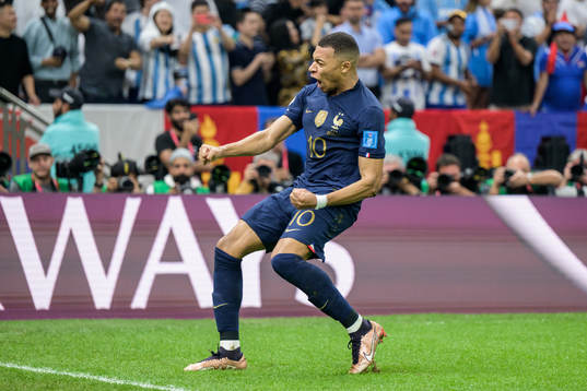 Kylian Mbappe of France celebrates